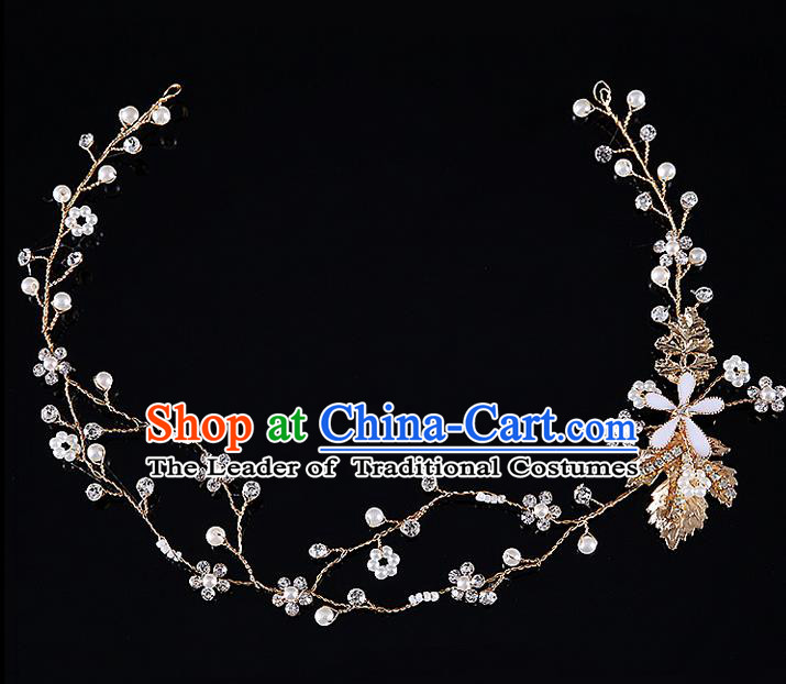 Top Grade Handmade Wedding Dragonfly Hair Accessories Bride Golden Hair Clasp, Traditional Baroque Princess Headband Headdress for Women