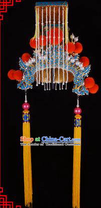 Traditional Chinese Ancient Peking Opera Accessories Jade Emperor Hat, Traditional Chinese Beijing Opera First Emperor of Qin Headwear Crown