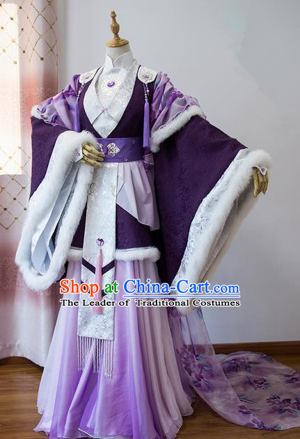 Traditional Chinese Han Dynasty Imperial Consort Wedding Costume, Elegant Hanfu Cosplay Nobility Lady Clothing Ancient Chinese Princess Dress for Women