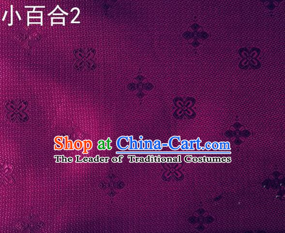 Asian Chinese Traditional Jacquard Weave Satin Purple Silk Fabric, Top Grade Brocade Tang Suit Hanfu Dress Fabric Cheongsam Cloth Material
