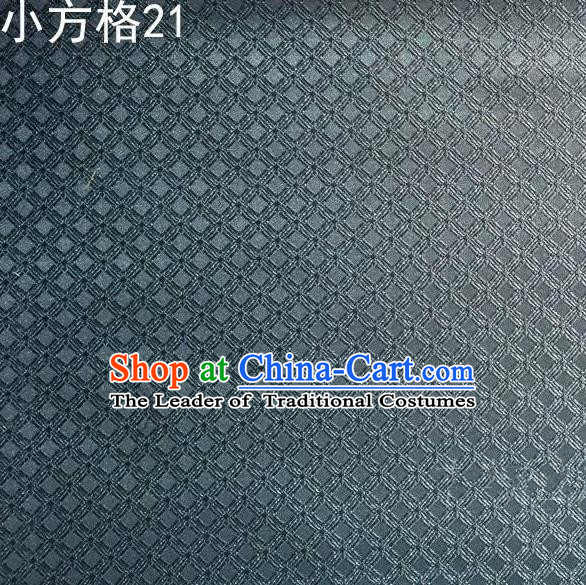 Asian Chinese Traditional Embroidery Small Check Grey Silk Fabric, Top Grade Arhat Bed Brocade Tang Suit Hanfu Tibetan Dress Fabric Cheongsam Cloth Material