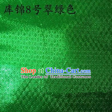 Asian Chinese Traditional Jacquard Weave Green Xiuhe Suit Satin Silk Fabric, Top Grade Brocade Tang Suit Hanfu Dress Fabric Cheongsam Cloth Material