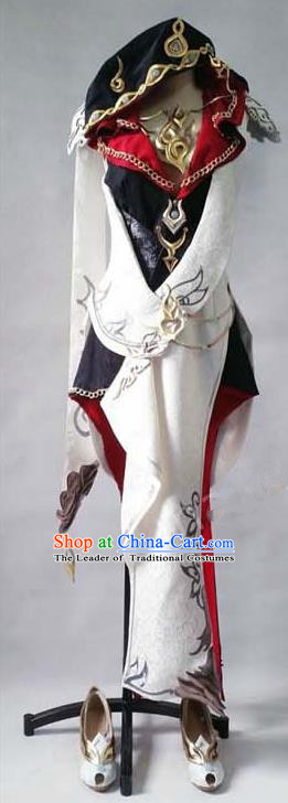 Asian Chinese Traditional Cospaly Customization Ming Dynasty Princess Knight-errant Embroidered Costume, China Elegant Hanfu Female General Clothing for Women