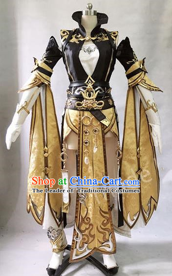Asian Chinese Traditional Cospaly Costume Customization Ming Dynasty General Costume, China Elegant Hanfu Swordsman Clothing for Women