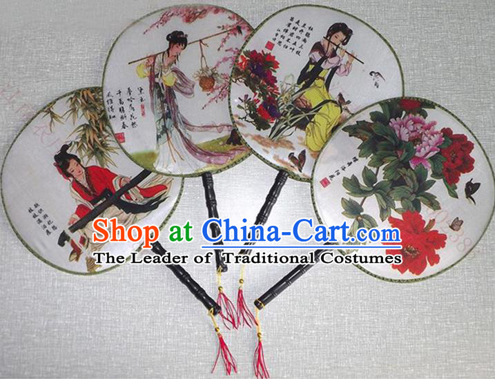 Traditional Chinese Crafts Beauty Fan China Palace Round Fan Imperial Consort Fans for Women