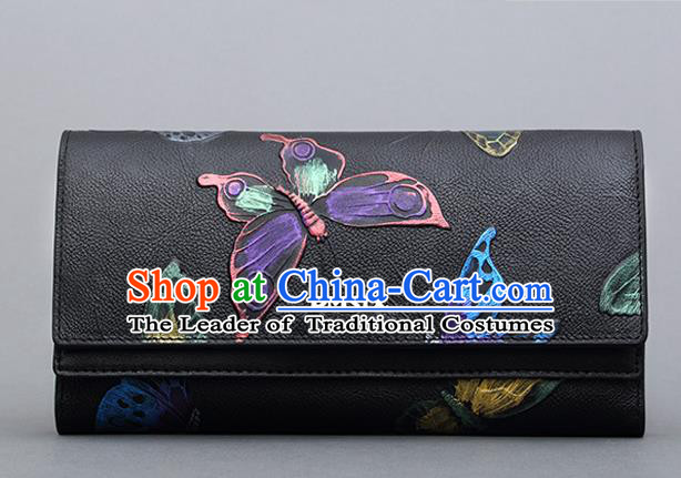 Traditional Handmade Asian Chinese Element Knurling Folding Wallet National Handbag Purse for Women