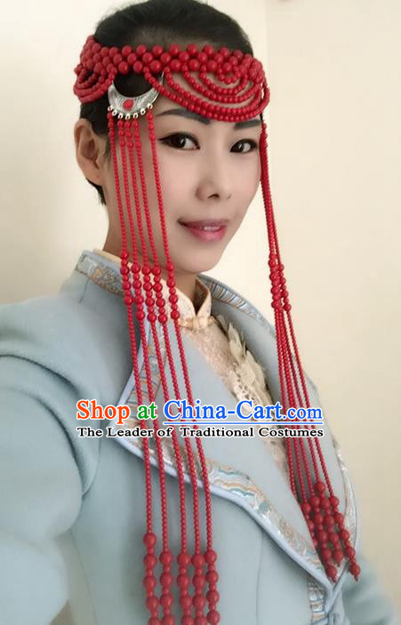 Traditional Chinese Mongol Nationality Dance Costume Mongols Folk Dance Pleated Skirt Mongolian Minority Costume and headwear