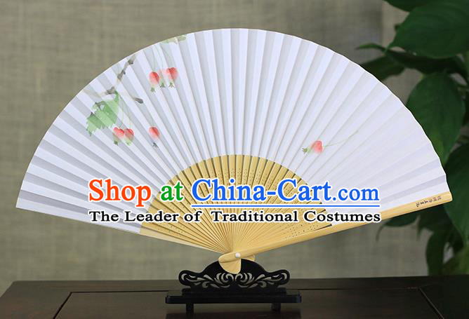 Traditional Chinese Handmade Crafts Ink Painting Folding Fan, China Classical Art Paper Sensu Xuan Paper Fan Hanfu Fans for Men