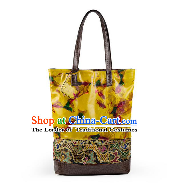 Traditional Chinese Accessories National Embroidery Bags, China Cow Leather Bags for Women