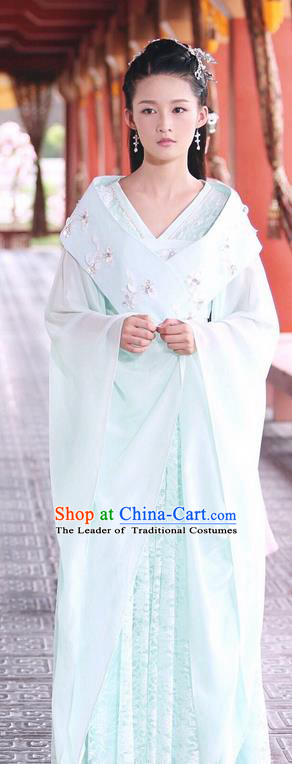 Traditional Ancient Chinese Imperial Princess Dress Clothing, Princess Agents Chinese Southern and Northern Dynasties Palace Lady Costume and Headpiece Complete Set