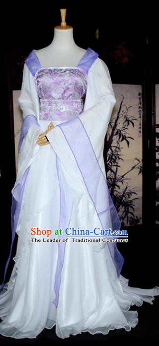 Chinese Ancient Cosplay Tang Dynasty Imperial Princess Clothing, Chinese Traditional Hanfu Dress Chinese Cosplay Swordswoman Costume for Women