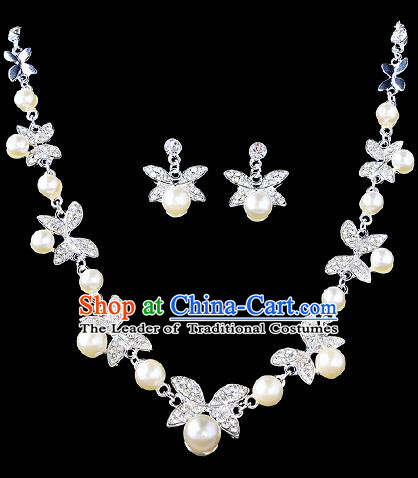 Top Grade Handmade Chinese Classical Jewelry Accessories Baroque Style Crystal Pearl Necklace and Earrings for Women