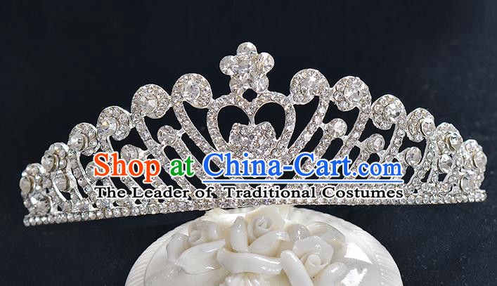 Top Grade Handmade Chinese Classical Hair Accessories Baroque Style Crystal Star Princess Royal Crown, Hair Sticks Hair Jewellery Hair Clasp for Women
