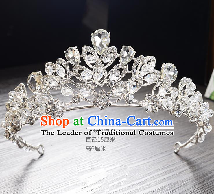 Top Grade Handmade Chinese Classical Hair Accessories Baroque Style Extravagant Crystal Royal Crown, Hair Sticks Hair Jewellery Hair Clasp for Women