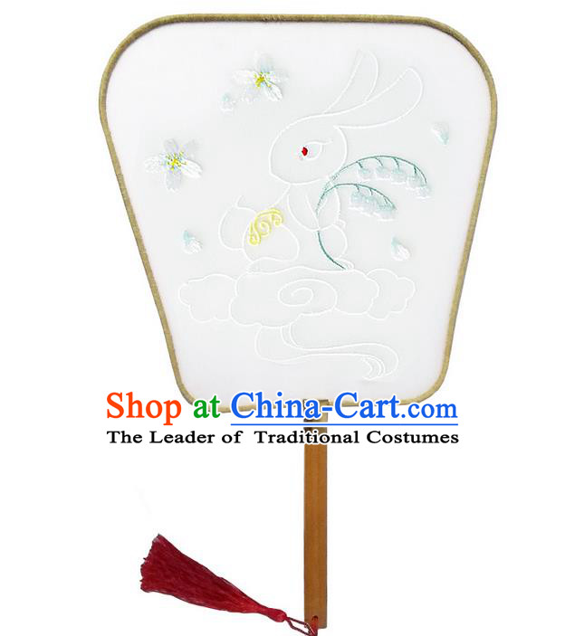 Traditional Handmade Chinese Ancient Fans, China Hanfu Embroidery Palace Fan for Women
