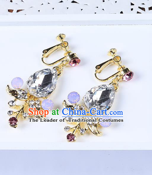Top Grade Handmade Chinese Classical Jewelry Accessories Queen Wedding Crystal Tassel Earrings Bride Eardrop for Women