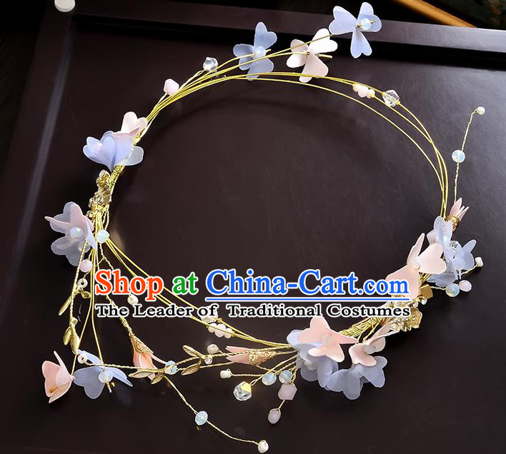 Top Grade Handmade Chinese Classical Hair Accessories Princess Wedding Baroque Silk Flowers Garland Hair Clasp Headband Bride Headband for Women