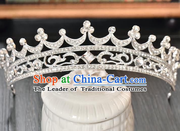 Top Grade Handmade Hair Accessories Baroque Rhinestone Imperial Crown, Bride Wedding Hair Jewellery Princess Crystal Crown for Women