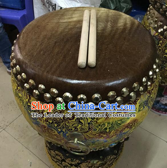Dragon Dance Lion Dance Golden Drum Cowhide Drum Cart Musical Instrument Tupan Complete Set