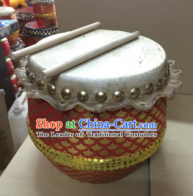 Dragon Dance Lion Dance Red Drum Cowhide Drum Cart Musical Instrument Children Tupan Complete Set