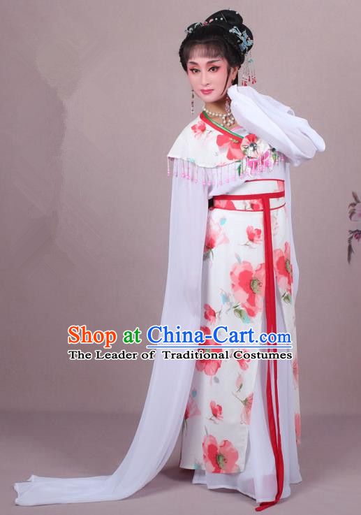 Top Grade Professional Beijing Opera Palace Lady Dance Costume Princess Red Cape, Traditional Ancient Chinese Peking Opera Diva Embroidery Clothing
