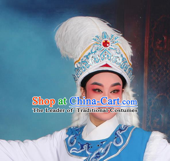 Top Grade Professional Beijing Opera Niche Costume Princess Hat Headwear, Traditional Ancient Chinese Peking Opera Young Men Headpiece