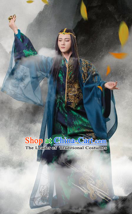 Traditional Chinese Northern and Southern Dynasties Nobility Childe Costume, China Ancient Elegant Hanfu Imperial Prince Wide Sleeve Robe Embroidery Clothing