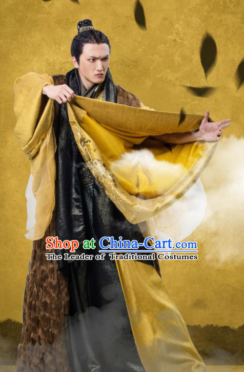 Traditional Chinese Northern and Southern Dynasties Taoist Priest Costume, China Ancient Elegant Hanfu Priest Frock Swordsman Clothing