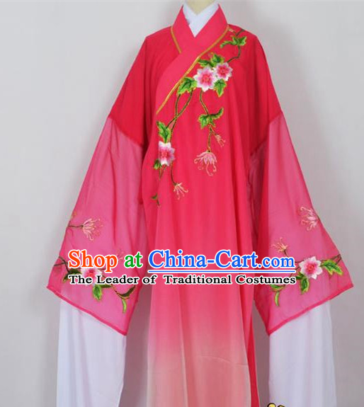 Traditional Chinese Professional Peking Opera Young Men Niche Water Sleeve Costume Rosy Embroidery Robe, China Beijing Opera Nobility Childe Scholar Embroidered Clothing