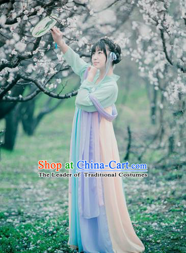 Traditional Ancient Chinese Palace Lady Costume Blouse and Skirt, Elegant Hanfu Clothing Chinese Song Dynasty Princess Embroidered Dress for Women