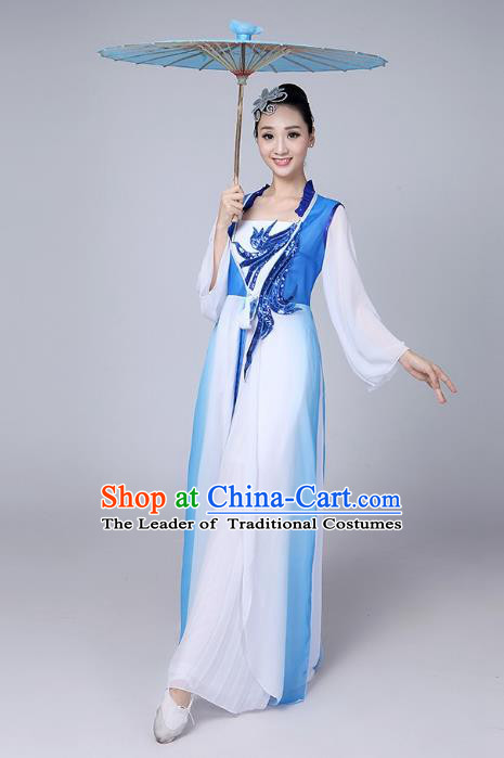 Traditional Chinese Classical Dance Yangge Fan Dancing Costume, Chinese Classical Dance Folk Dance Uniform Yangko Clothing for Women