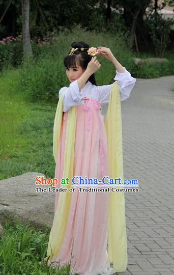 Traditional Chinese Tang Dynasty Palace Lady Costume, Elegant Hanfu Clothing Chinese Ancient Fairy Princess Dress Clothing for Women