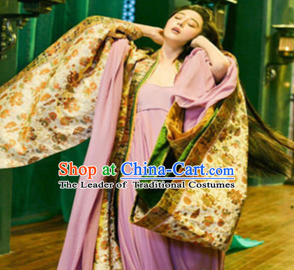 Traditional Ancient Chinese Costume Imperial Consort Dress, Elegant Hanfu Clothing Chinese Tang Dynasty Imperial Concubine Embroidered Clothing for Women