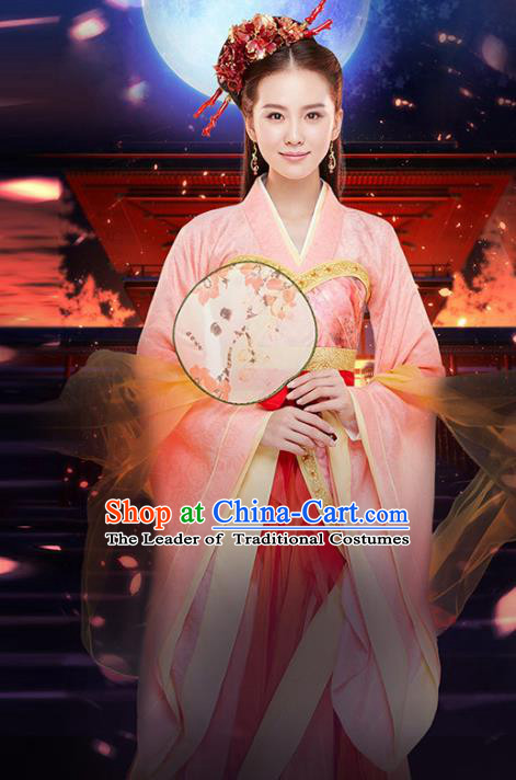 Traditional Ancient Chinese Princess Costume Imperial Consort Dress, Elegant Hanfu Clothing Chinese Tang Dynasty Nobility Lady Clothing for Women