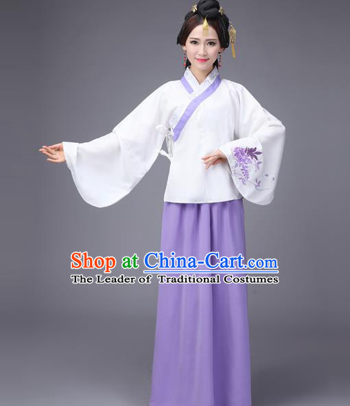 Asian Fashion Oriental China Costume Blouse and Skirt Complete Set, Chinese Ming Dynasty Imperial Princess Embroidered Clothing for Women