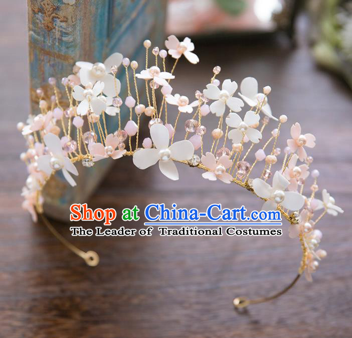 Top Grade Handmade Classical Hair Accessories Baroque Style Princess Crystal Royal Crown Flowers Hair Clasp Headwear for Women