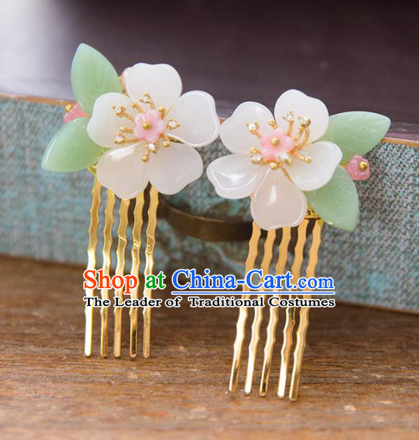 Chinese Handmade Classical Hair Accessories Hanfu Flower Hair Comb, China Xiuhe Suit Hairpins Wedding Headwear for Women