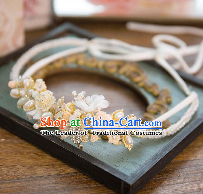 Chinese Handmade Classical Hair Accessories Pearl Flowers Hair Clasp, China Wedding Headband Headwear for Women