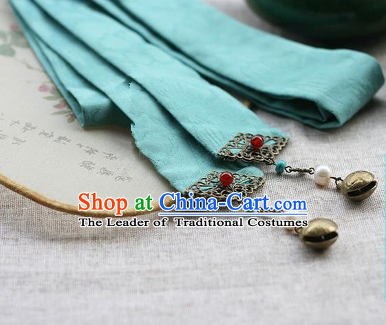 Chinese Handmade Classical Hair Accessories Hanfu Headband, China Ancient Blue Hair Clasp Headwear for Women for Men