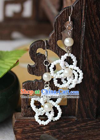 Chinese Handmade Classical Accessories Hanfu Beads Tassel Earrings, China Xiuhe Suit Wedding Eardrop for Women