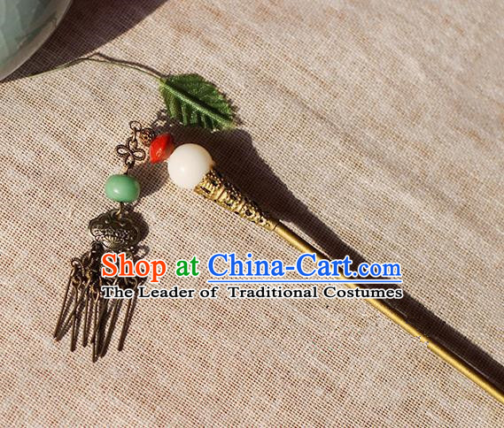 Chinese Handmade Classical Accessories Tassel Hairpin, China Hanfu Step Shake Hair Clip for Women