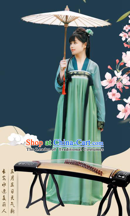 Traditional Chinese Ancient Palace Lady Costume, Asian China Tang Dynasty Princess Embroidered Silk Dress Clothing for Women