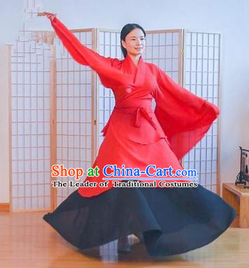 Traditional Chinese Ancient Young Lady Wedding Costume Complete Set, Asian China Han Dynasty Princess Embroidered Red Clothing for Women