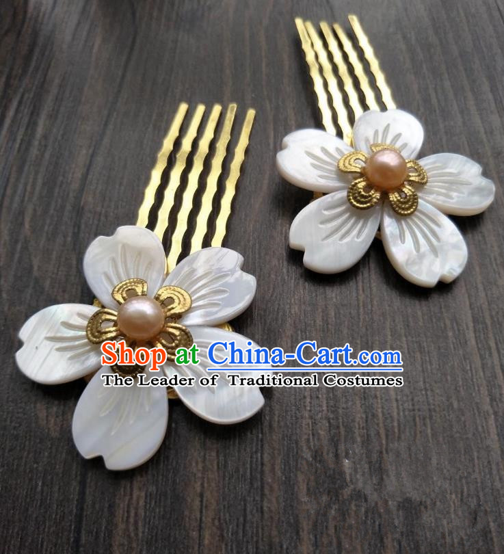 Traditional Handmade Chinese Hair Accessories Shell Hair Comb, China Palace Lady Hairpins for Women