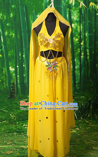 Traditional Chinese Uyghur Nationality Dancing Costume, India Dance Costume, Chinese Minority Nationality Uigurian Dance Costume for Women