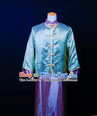 Traditional Ancient Chinese Republic of China Costume Long Robe, Asian Chinese Wedding Xiuhe Suit Clothing for Men
