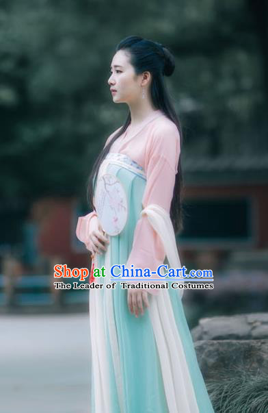 Traditional Ancient Chinese Tang Dynasty Imperial Princess Costume, Elegant Hanfu Clothing Chinese Fairy Palace Lady Dress Clothing