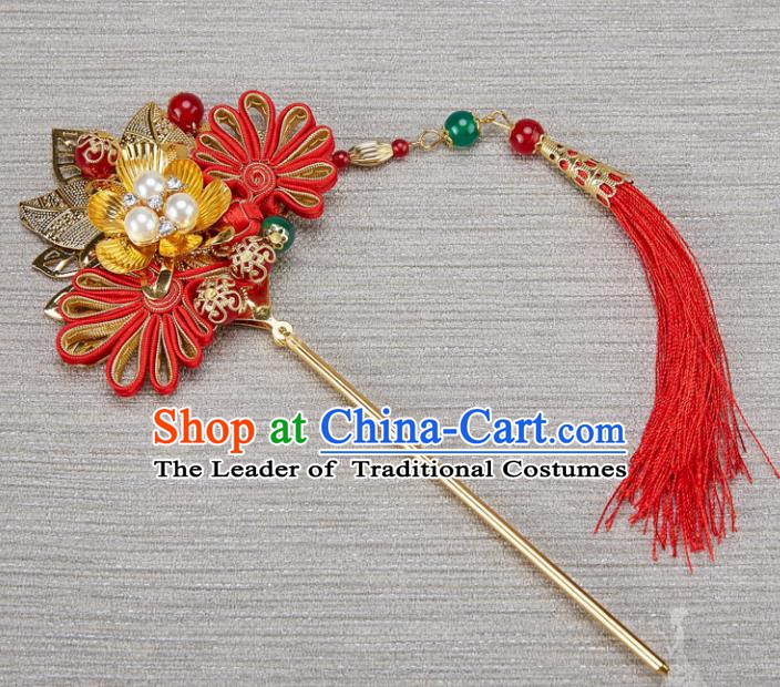 Traditional Handmade Chinese Ancient Classical Hair Accessories Xiuhe Suit Hairpins Step Shake for Kids