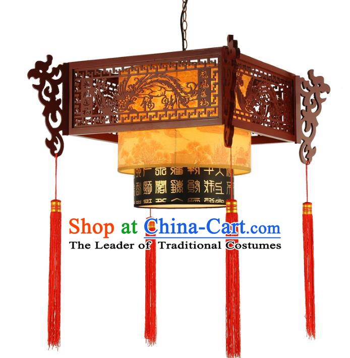 Traditional Chinese Handmade Wood Lantern Classical Palace Lantern China Ceiling Palace Lamp