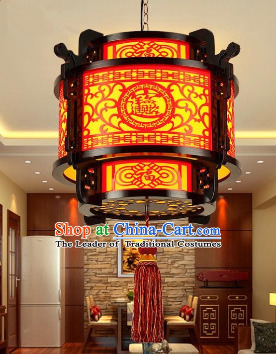 Traditional Chinese Handmade Lantern Classical Wood Carving Palace Lantern China Ceiling Palace Lamp